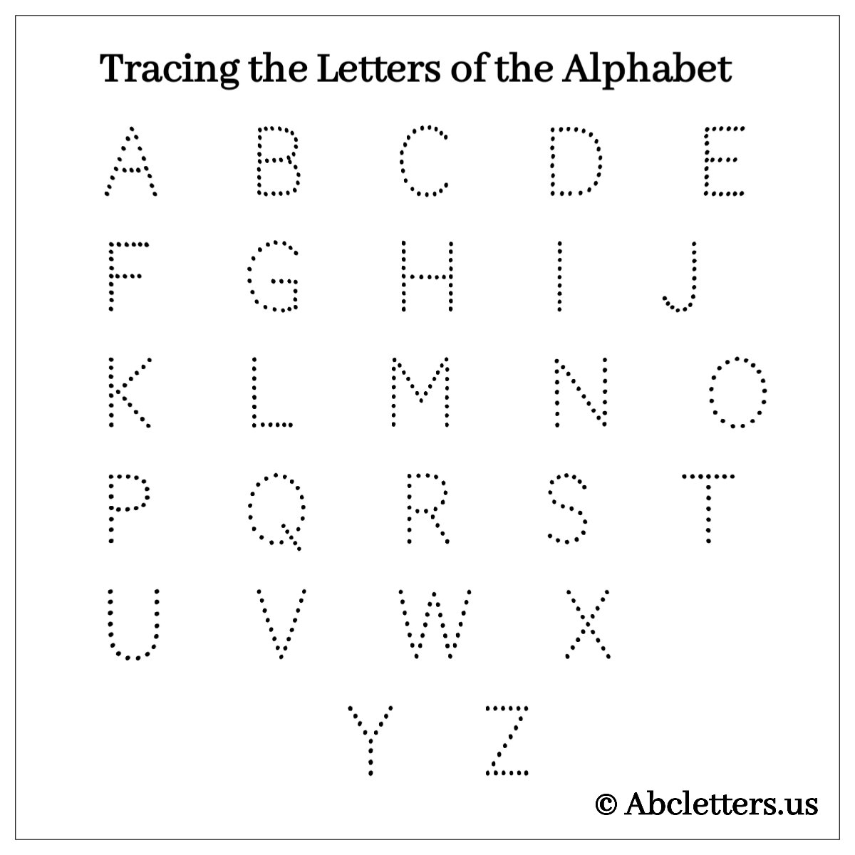 Tracing the Letters of the Alphabet